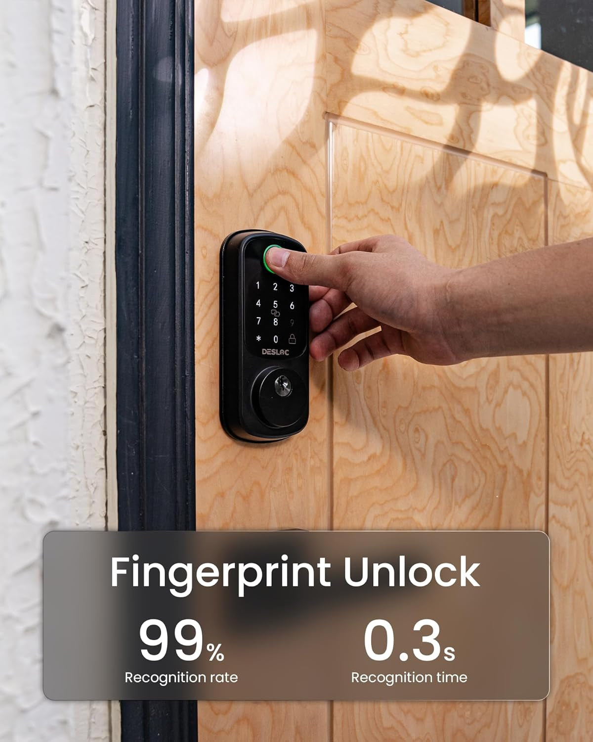 Smart Door Lock B200, Smart Deadbolt Lock, Keyless Entry Door Lock, Fingerprint Deadbolt Smart Lock, Smart Locks for Front Door, App Control, Touchscreen Keypad Deadbolts,12-Month Battery, IP54