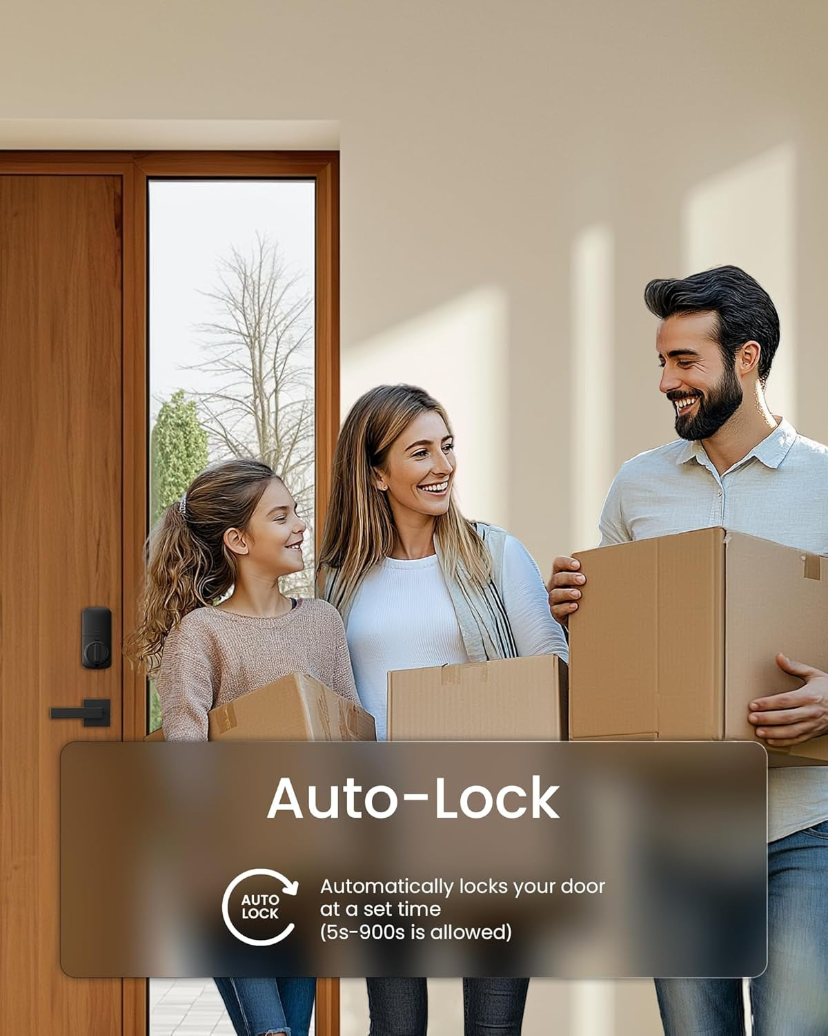 Smart Door Lock B200, Smart Deadbolt Lock, Keyless Entry Door Lock, Fingerprint Deadbolt Smart Lock, Smart Locks for Front Door, App Control, Touchscreen Keypad Deadbolts,12-Month Battery, IP54